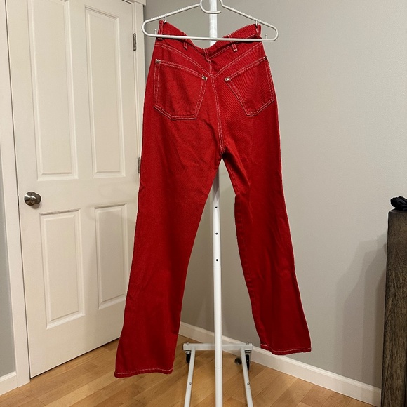 Red Cowboy High Rise Straight Jeans - Picture 2 of 6